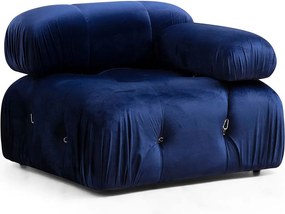 Elegancki fotel 1-osobowy, niebieski, 95x95x75 cm | Stelaż z drewna bukowego i płyty wiórowej, 100% poliester, zdejmowane oparcie i podłokietniki | Idealna para