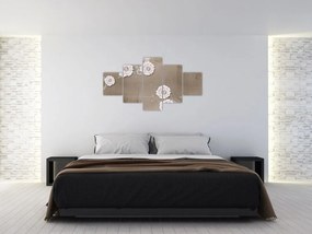 Obraz - Draperie z kwiatami (125x70 cm)