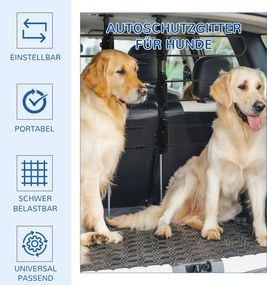 PawHut Bariery ochronne do samochodu dla psów Regulowane kratki bezpieczeństwa | Aosom PL