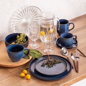 Altom Kubek porcelanowy Reactive Stripes niebieski, 400 ml