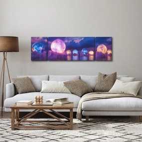 Obraz - Planety na wodzie (170x50 cm)