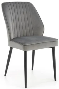 Krzesło tapicerowane K432 VELVET szare HALMAR