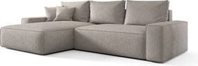 Narożnik CALIFORNIA lewy jasno szary dzianina Aragon 80 - funkcja spania, pojemnik na pościel