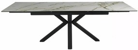 Stół rozkładany COLUMBUS CERAMIC 160(240)x90 biały/czarny mat SIGNAL