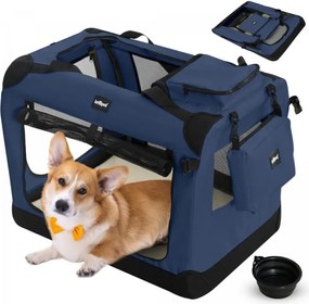 Leopet Box transportowy dla psów, M niebieski