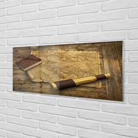 Szklany Panel Stara Mapa w Formie Zeszytu