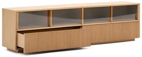 Szafka pod TV w dekorze dębu w naturalnym kolorze 200x54x40 cm Helvine – Kave Home