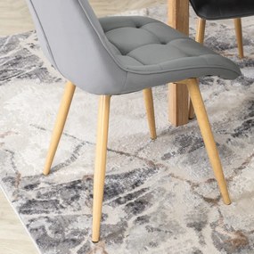 Krzesło Tapicerowane do Salonu RODRI Szare Welurowe Nowoczesne Loft
