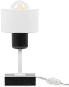 Lampka nocna stołowa DTI-WE10x10SC buk Biało-czarna 1xE27