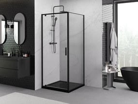 Mexen Exo kabina prysznicowa uchylna 90 x 90 cm, transparent, czarna - 8181-090-090-70-00