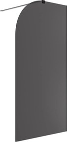 Ścianka prysznicowa WALK IN FIX grafitowa półokrągła 8 mm MOLIS Grafit Moon MASSI | różne rozmiary : Kolor profili kabiny - złoty szczotkowany, Szerokość ścianki - 100 cm, Typ montażu - WALK in FIX (Do ściany)