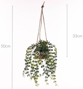 Roślina wisząca PATRI Ø 14 cm z dopasowaną donicą z włókien naturalnych