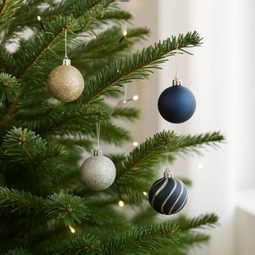 Wielokolorowe bombki o różnym wykończeniu, Ø 4 cm, 12 szt.