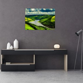 Obraz na szkle - Zielony krajobraz (70x50 cm)