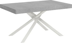 Stół rozkładany 140/224x80 cm Karida cementu nogi białe
