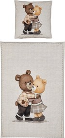 PrzytulneMieszkanie.pl PrzytulneMieszkanie.pl Pościel dziecięca z bawełny renforcé TEDDY HENRY beżowa Rozmiar pościeli: 80 x 80 cm | 135 x 200 cm