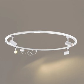 Nowoczesny system oświetlenia szynowego z 4 reflektorami białymi, 1-fazowy, okrągły - Iconic Jeana