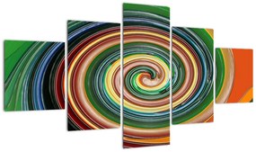Abstrakcyjny obraz - kolorowa spirala (125x70 cm)