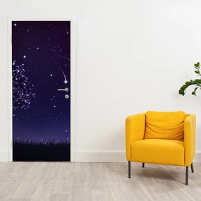 Fototapeta na drzwiach - Noc uchwycona na ilustracji (95x205cm)