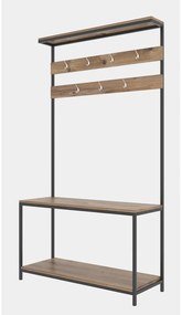 Czarny zestaw do przedpokoju w dekorze sosny Girne – Kalune Design