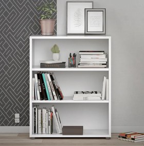 Niski regał do biura z dwoma półkami Prima biały