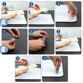 Płyty termoodporne do ochrony kuchenki, 2 tafle szklane z ozdobnym wzorem + stopki antypoślizgowe - 52 x 30 cm, WENKO