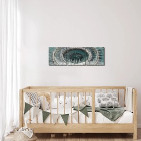 Obraz fontanny (z zegarem) (90x30 cm)