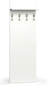 Garderoba z wieszakami HORIZONT, 4 haczyki, półka, biały