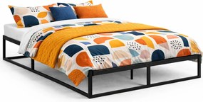 Czarne Metalowe Łóżko Niskie Stylu Loft 160X200 Cm Z5-A96