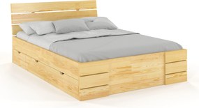 Łóżko sosnowe Visby Sandemo High Drawers
