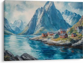 Obraz - Norweskie miasteczko (70x50 cm)