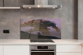 Panel szklany do Kuchni Mroczna Postać o Wielu Głowach