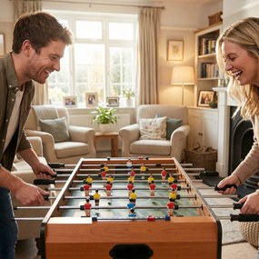 HOMCOM Stół do piłkarzyków z prętami ze stali nierdzewnej, dla dzieci i dorosłych, 84,5x40x61,2 cm, Czarny