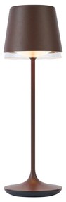 Lampa stołowa rdzawobrązowa z LED IP65, ładowalna ze stacją ładującą - Bass