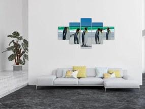 Obraz - Grupa Pingwinów królewskich (125x70 cm)