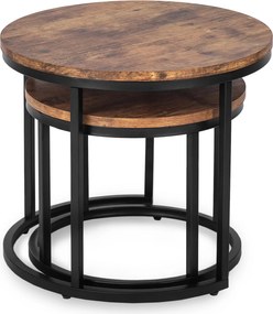 Zestaw Stolików Kawowych FIGO 43 cm/53 cm Dąb Rustykalny