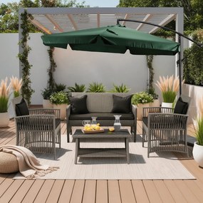 Składany parasol ogrodowy regulowany Akron, zielony