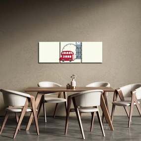 Obraz - Miasta Europy N⁰3 (z zegarem) (90x30 cm)