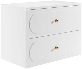 Szafka łazienkowa wisząca pod umywalkę z blatem - Biała - 80 cm - SATOBAL