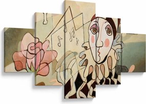 Obraz - Kubizm - harlequin and rose (125x70 cm)