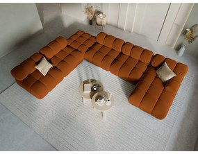 Pomarańczowa aksamitna sofa 379 cm Bellis – Micadoni Home