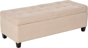 HOMCOM Ławka tapicerowana z miejscem do przechowywania, Guziki, do 120 kg, 125 x 49 x 41,5 cm, Beżowy