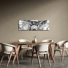 Obraz - Jeleń zimą (z zegarem) (90x30 cm)