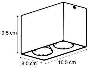 Designerski podtynkowy reflektor biały 2-punktowy GU10 50 mm - Qubo Nowoczesny Oswietlenie wewnetrzne