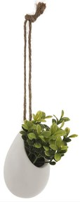 Sztuczne kwiaty w doniczce, wiszące na jutowym sznurku, 13 cm
