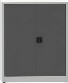 Warsztatowa szafa półkowa na narzędzia KOVONA JUMBO, 2 półki, spawana, 1150 x 950 x 500 mm, szara / grafitowa