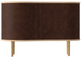 Brązowa niska komoda w dekorze dębu z drzwiami przesuwnymi 100x67 cm Audacious – UMAGE