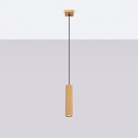 Lampa wisząca minimalistyczny Gloow, aluminium - 1 źródło światła 4000K - L.8 x H.118 cm - złoty