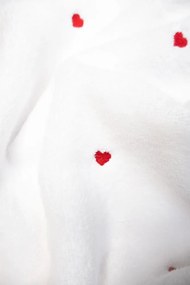 Ręcznik kąpielowy MICRO LOVE 75x150cm Biały / czerwone serduszka
