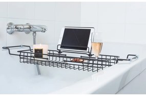 Czarna metalowa regulowana półka na wannę PT LIVING Tub, 61-86 cm